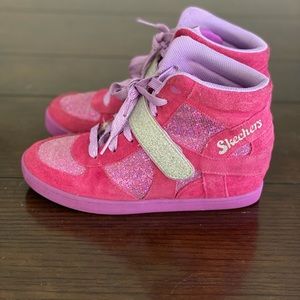 Skechers Girls Hyde Hytop Plus 2 Sneaker Wedges Shoes